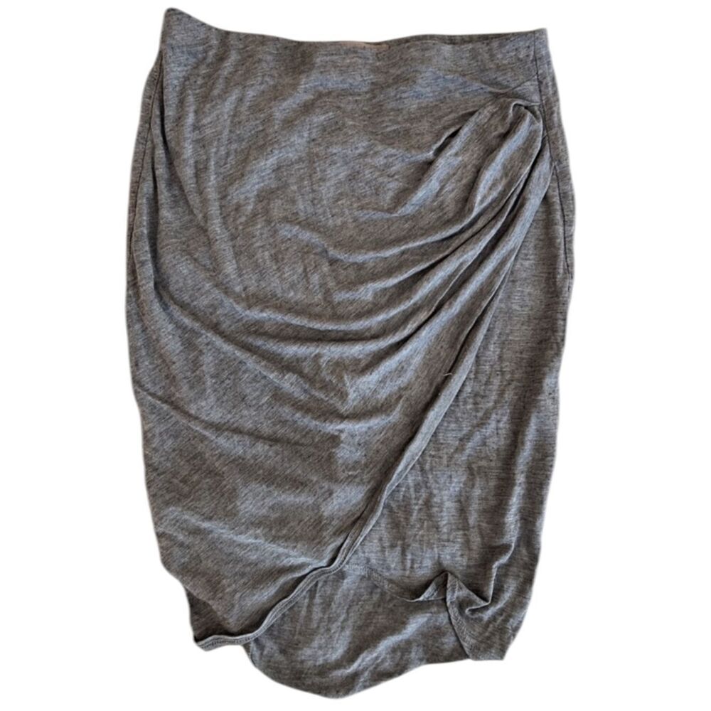 Helmut lang Gray Ruched Wrap-Front Women's Skirt p